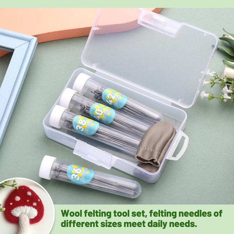 Yizzvb 120 Pcs Needle Felting Needles, 4 Sizes Wool Felting Needles, Needle Felting Tools Supplies Kit with Felting Needles Fingercots Storage Box for DIY Wool Felting Crafts - Image 3